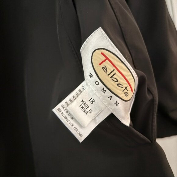 Talbots Reversible Black Snow Leopard Animal Print Trench Coat Plus Size 1X - Picture 5 of 13